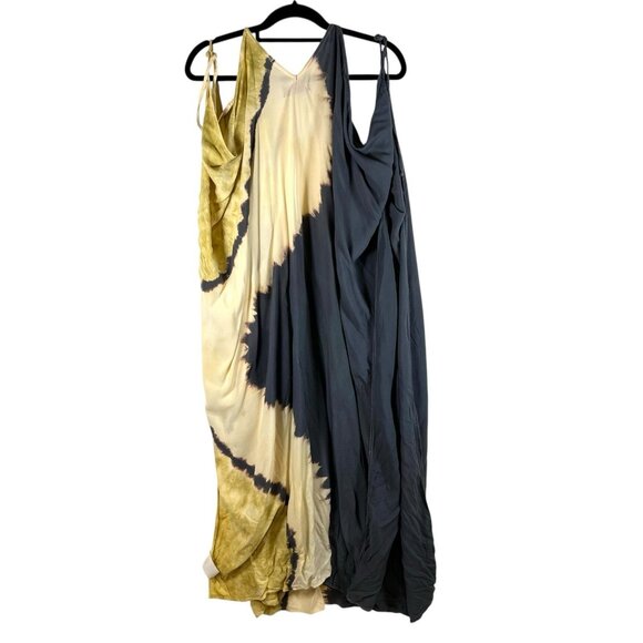 KY's Tie Dye Maxi Dress V Neck Sleeveless Casual Flowy Sundress - Picture 3 of 9